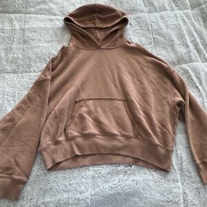 American Eagle Outfitters Dusty Rose Cropped Hoodie